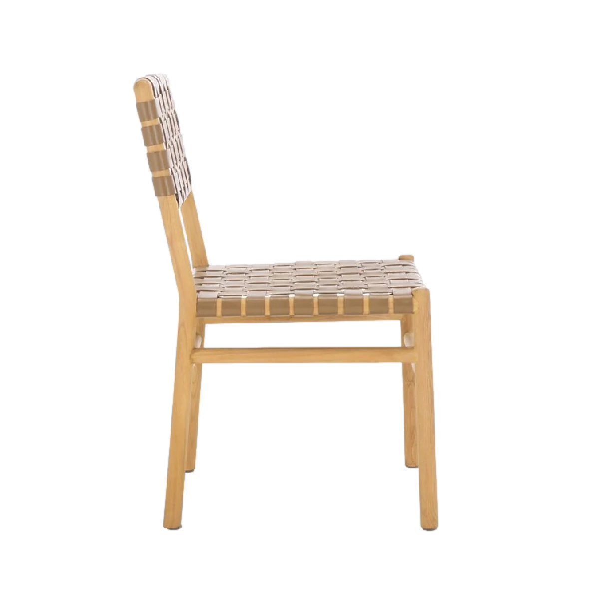 Archie Woven Leather Chair in Dark Tan - Set of 2 - Image 3