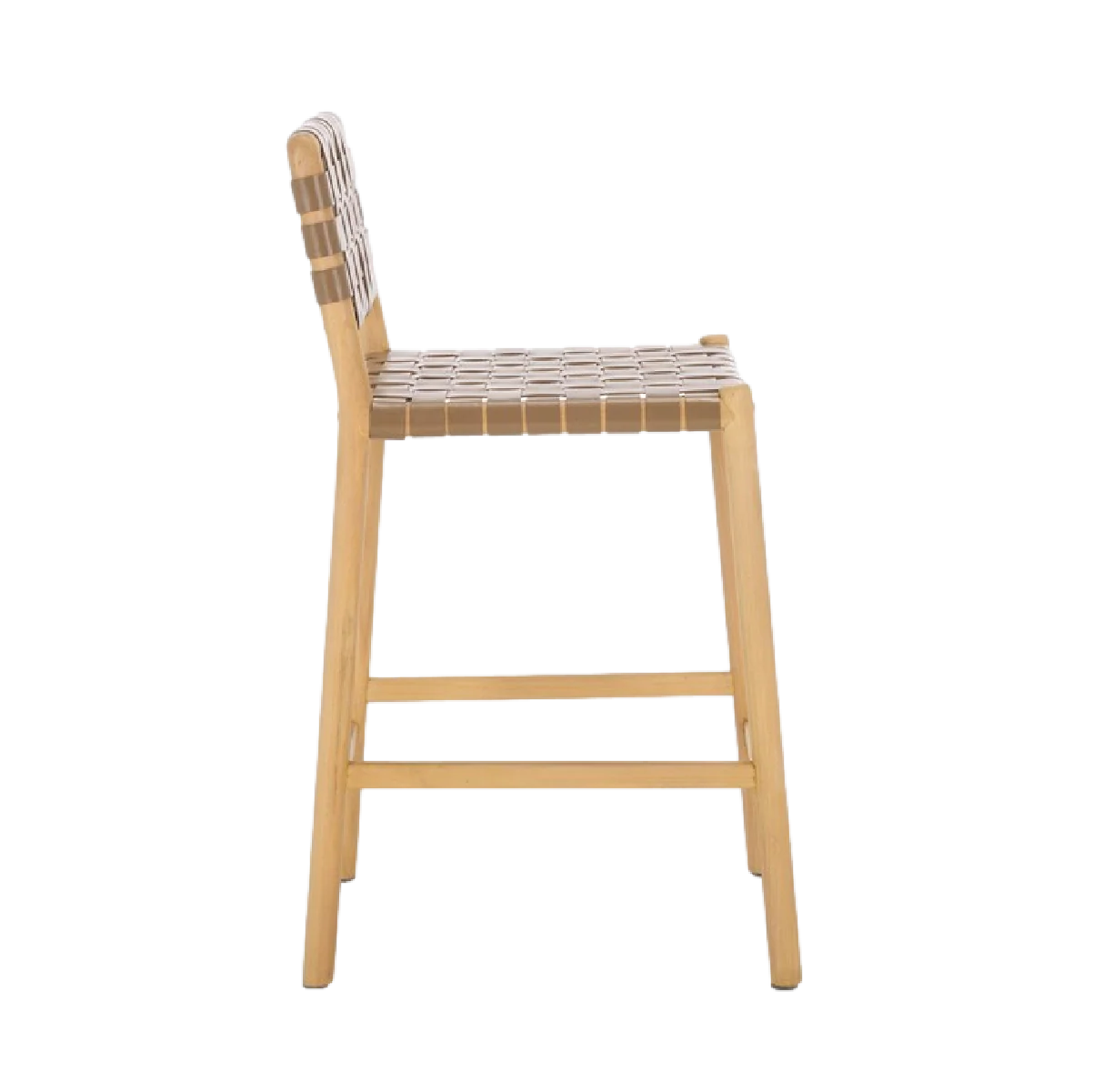 Archie Woven Leather Counter Stool - Dark Tan - Image 4
