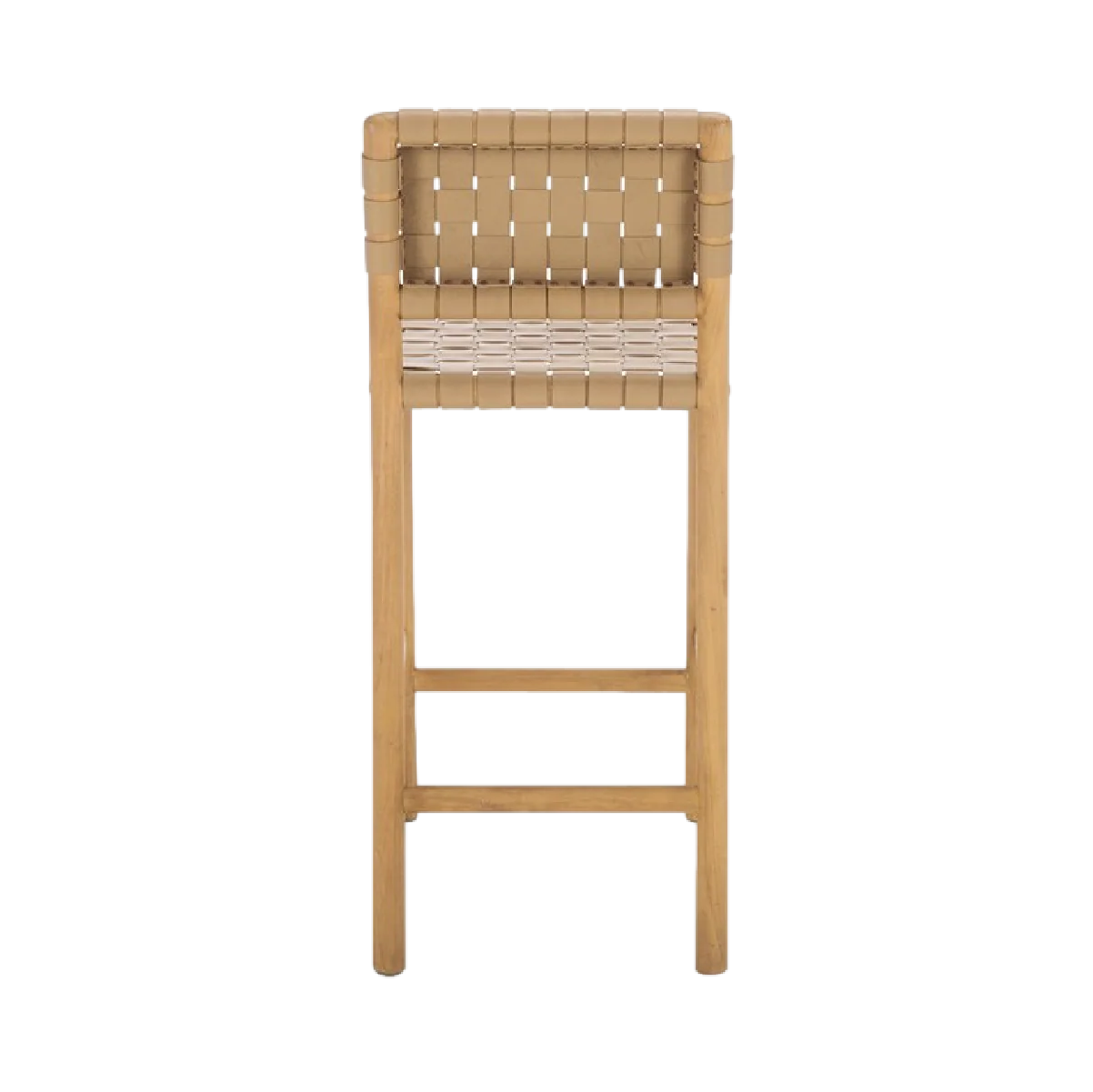 Archie Woven Leather Counter Stool - Light Tan - Image 3