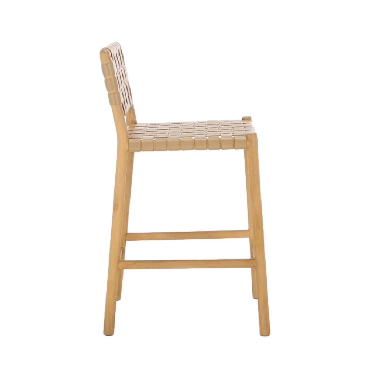 Archie Woven Leather Counter Stool - Light Tan - Image 4