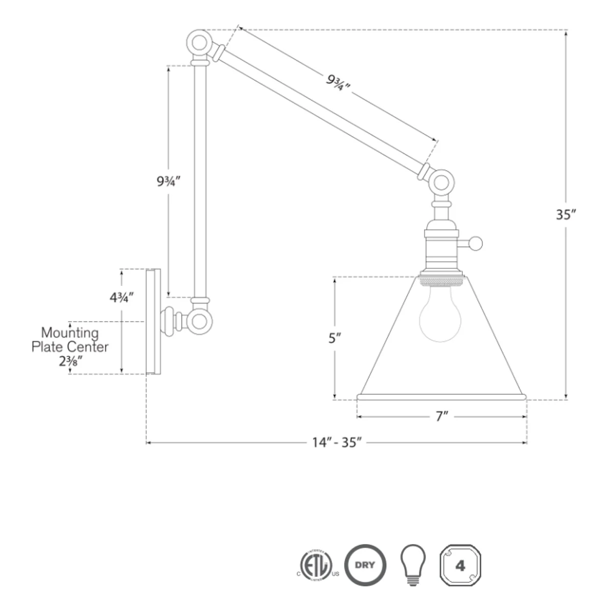 Boston Functional Double Arm Library Light - Image 5