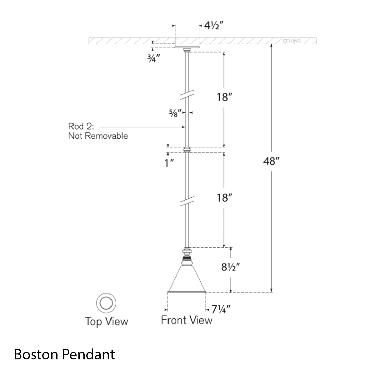 Boston Pendant - Metal Shade - Image 5