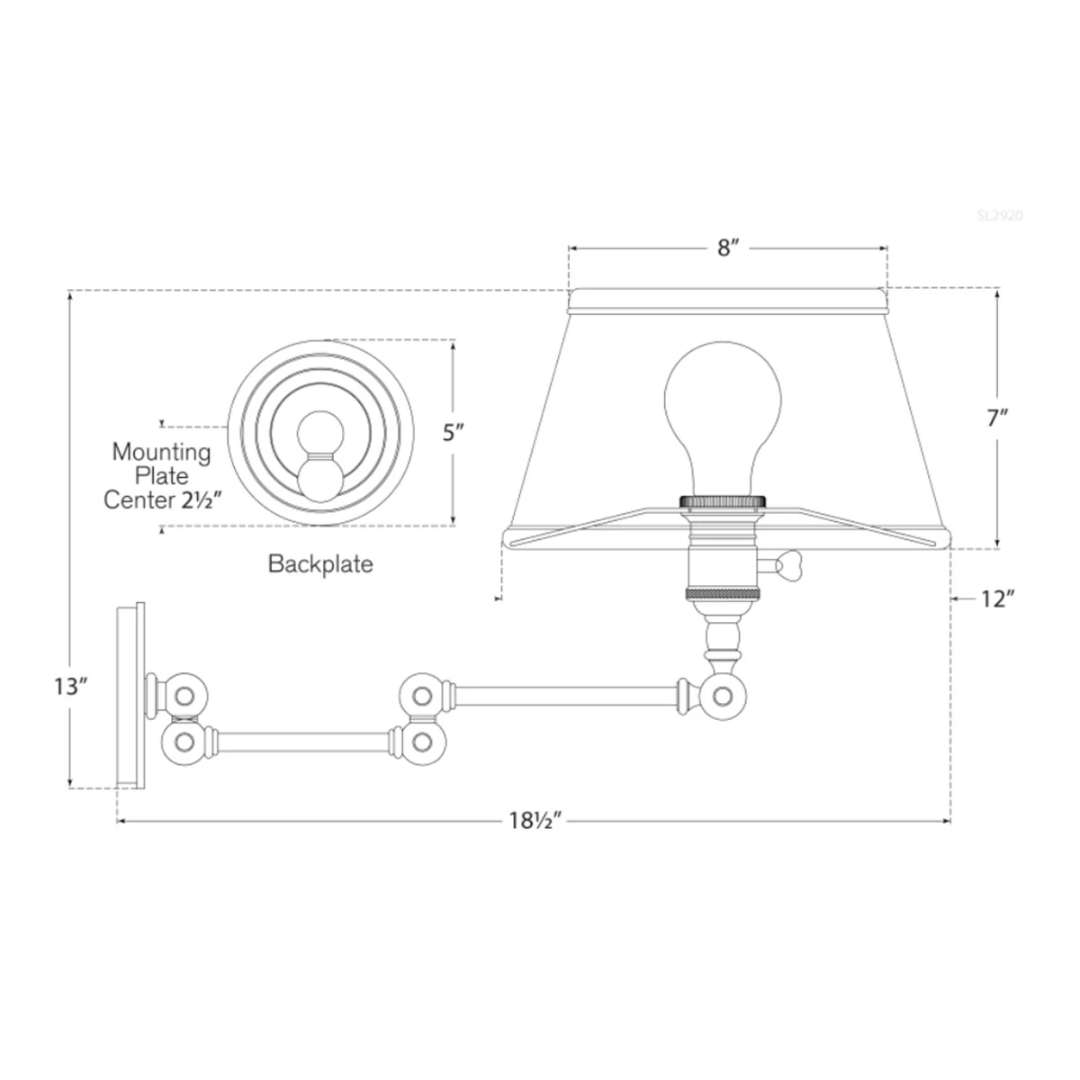 Boston Swing Arm with Linen Shade - Image 6