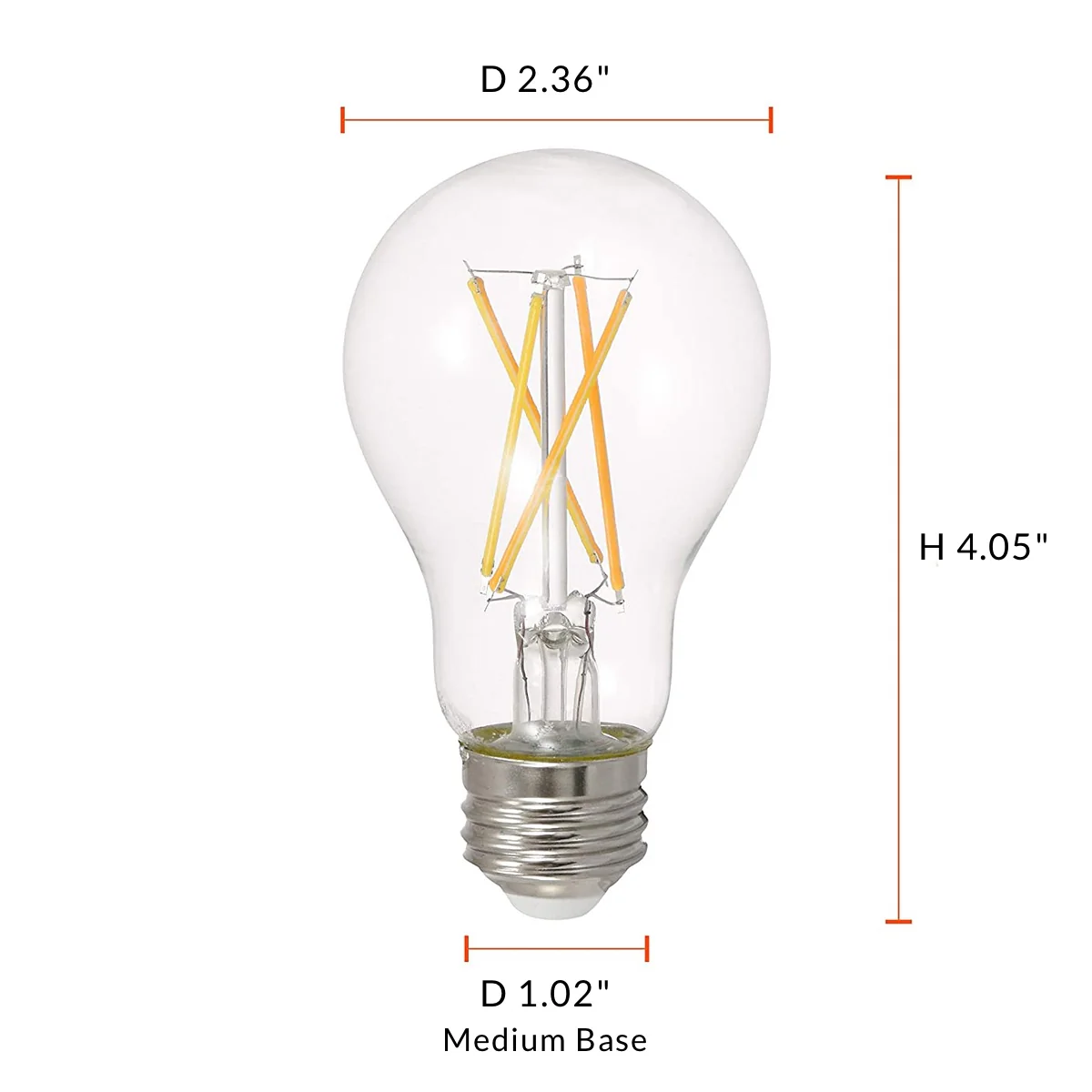 Clear Bulb 5.5 Watt LED Dimmable E26 2700K - Image 2