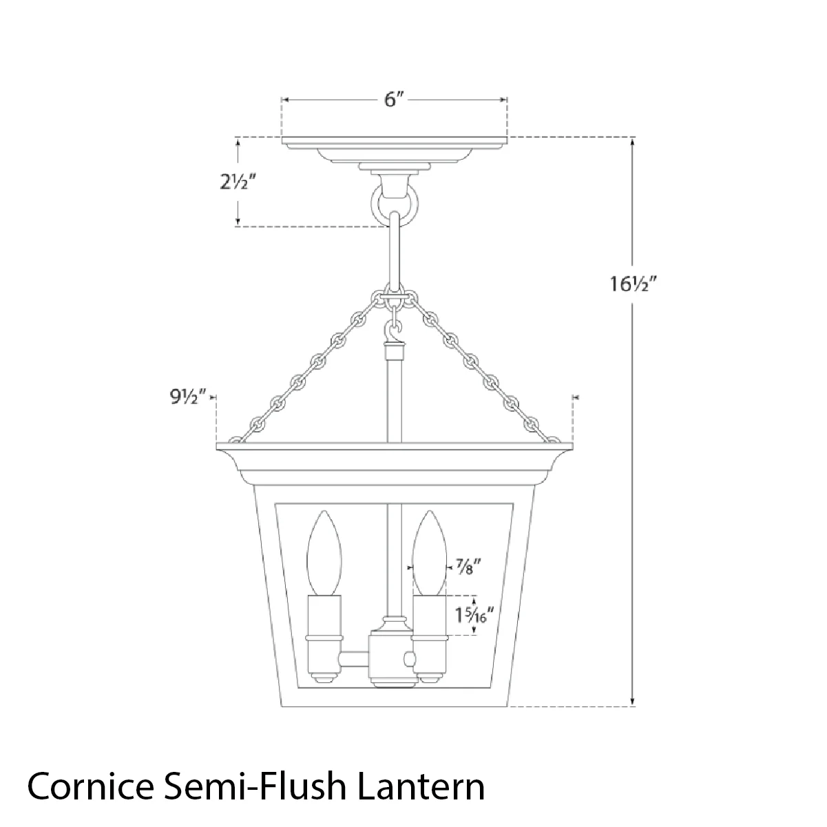 Cornice Semi-Flush Lantern - Image 9