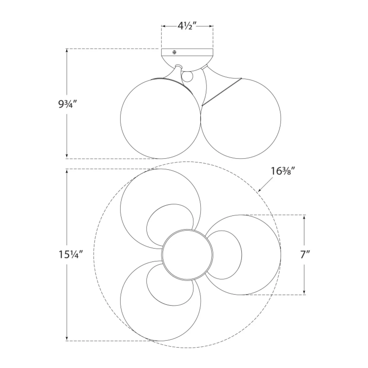 Cristol Large Triple Flush Mount - Image 3