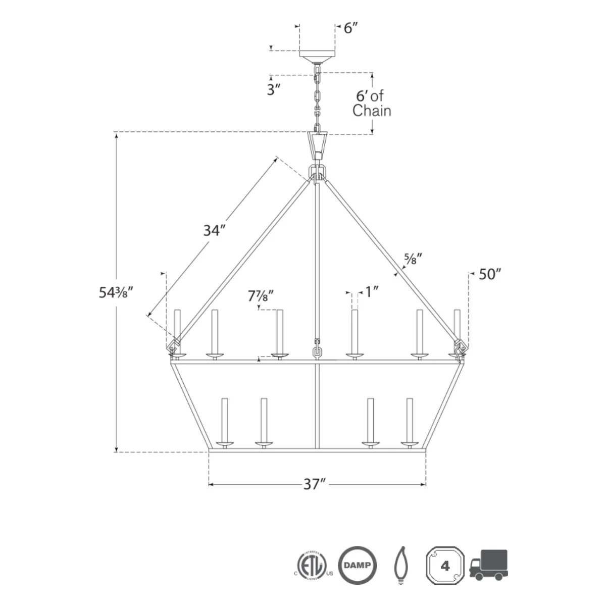 Darlana Extra Large Two-Tier Chandelier - Image 6