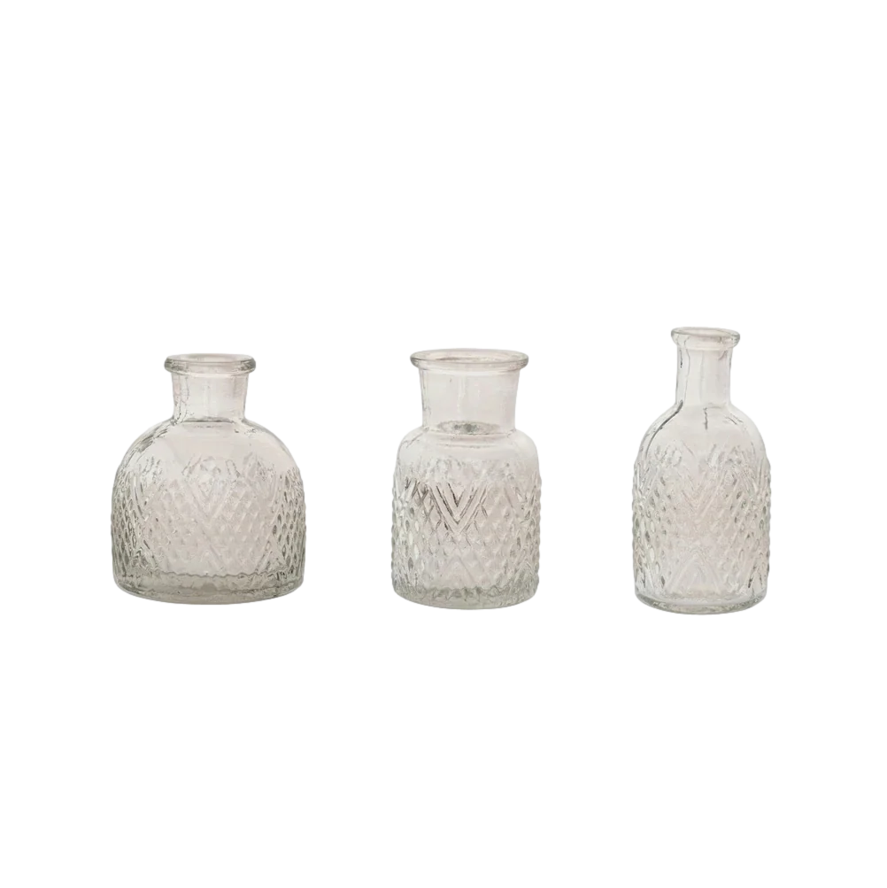 Camille Pressed Glass Vases