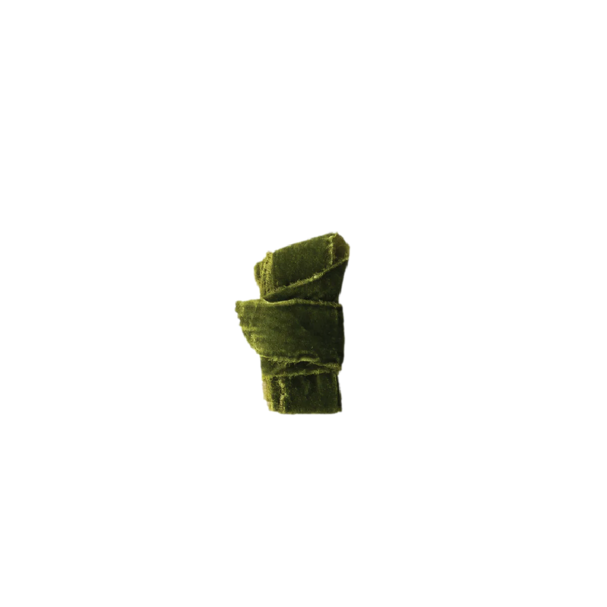 Frayed Velvet Ribbon - Evergreen
