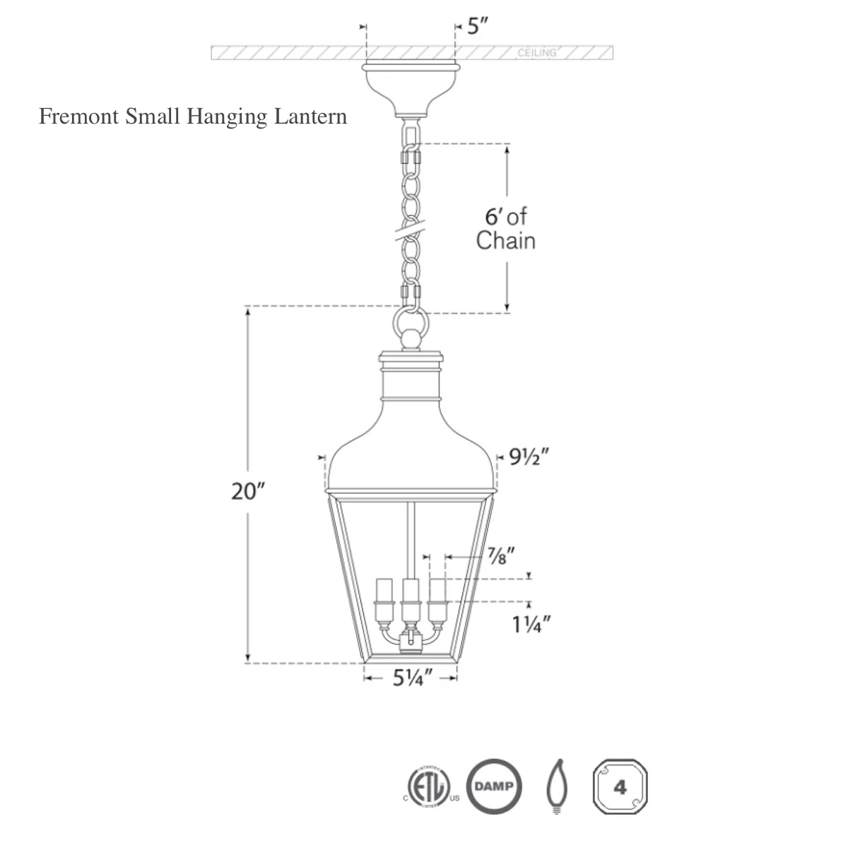 Fremont Hanging Lantern - Image 5