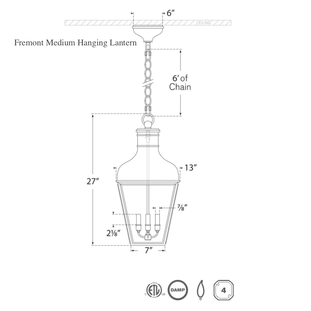 Fremont Hanging Lantern - Image 6