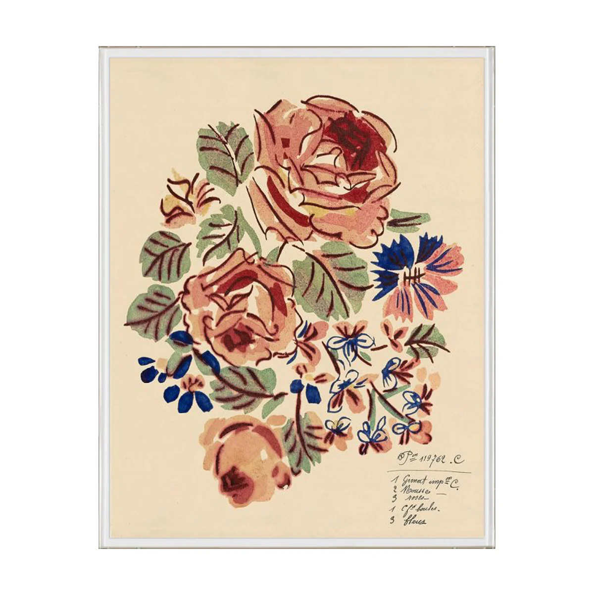 French Rose Bouquet I Art - Image 2