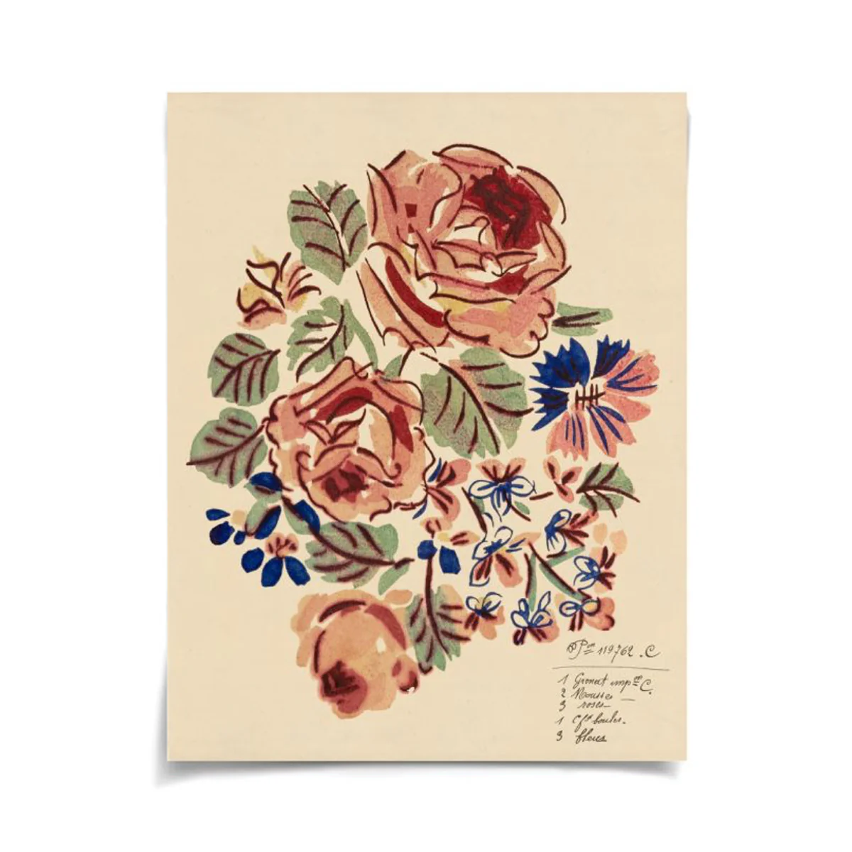 French Rose Bouquet I Art - Image 3