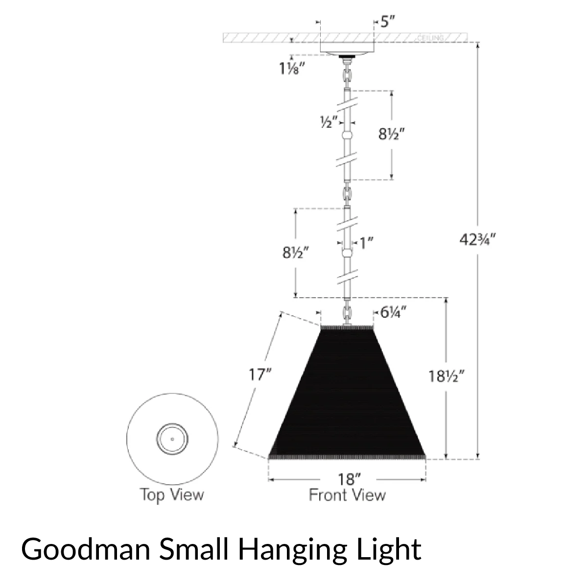 Goodman Hanging Lamp - Linen Shade - Image 19