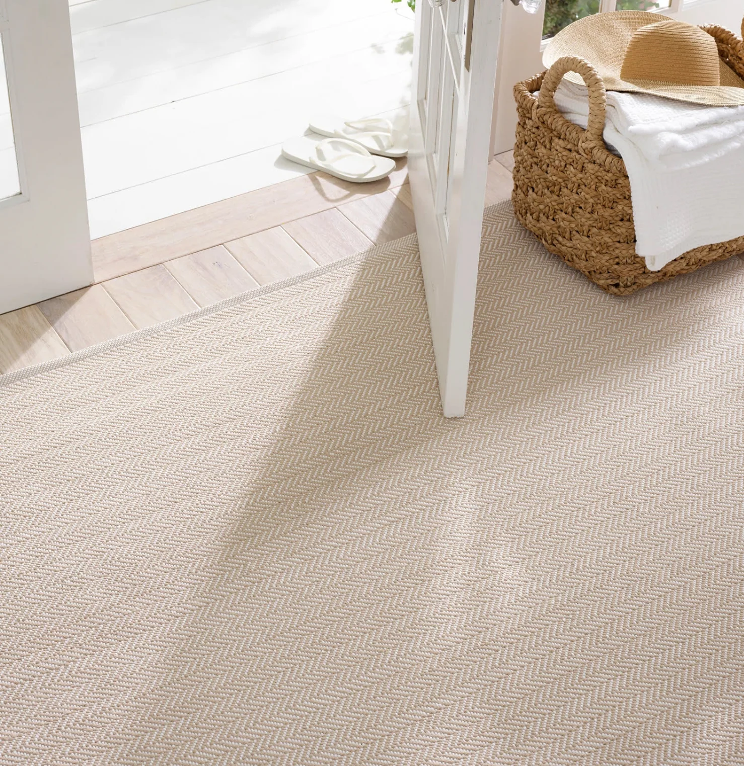 Herringbone Indoor & Outdoor Rug - Linen - Image 2