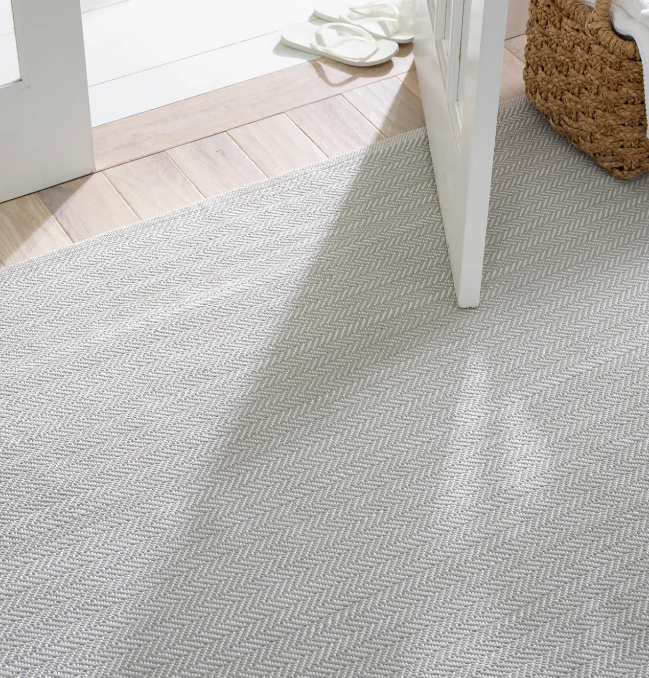 Herringbone Indoor & Outdoor Rug - Pearl Grey - Image 2