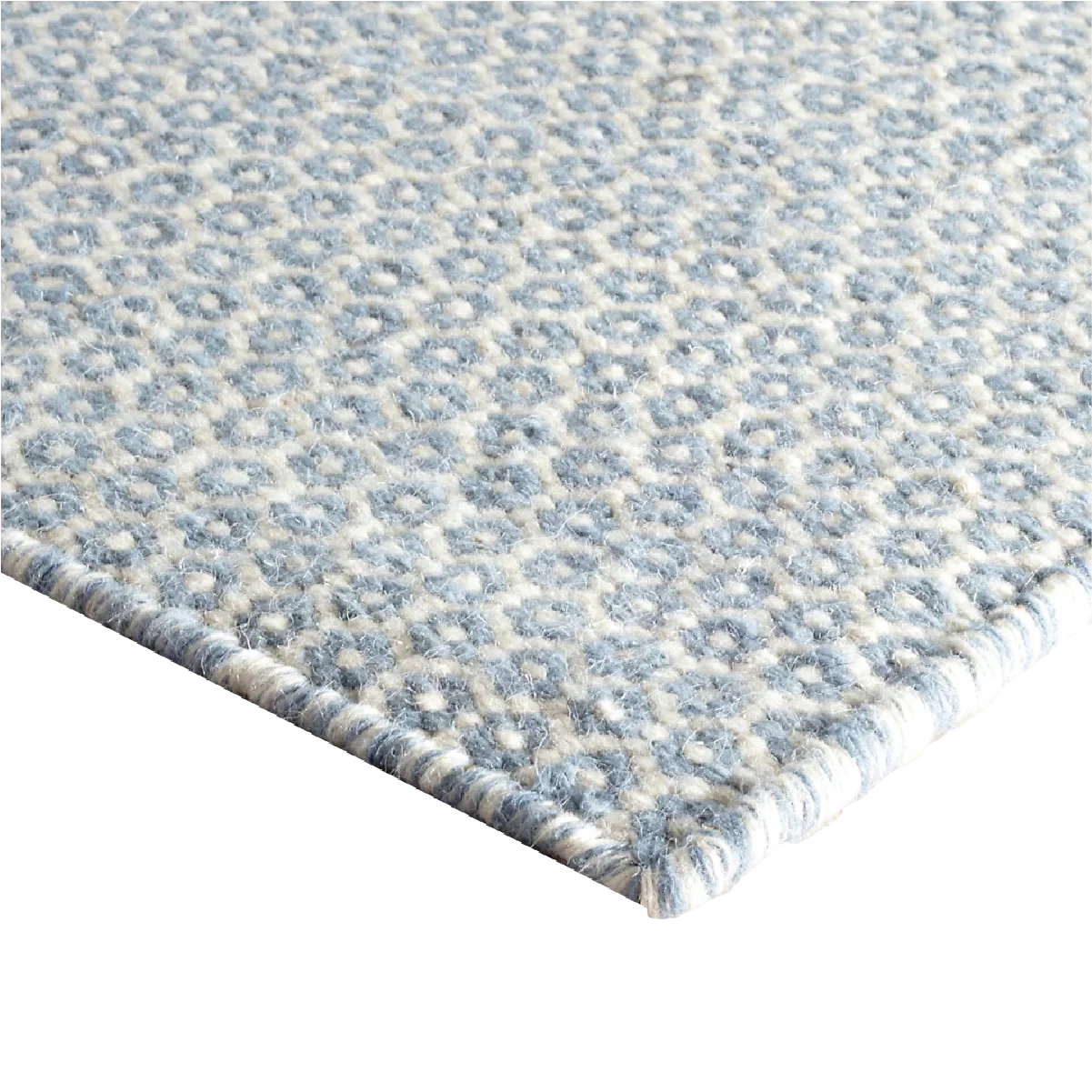 Honeycomb Handwoven Wool Rug - French Blue - Image 2