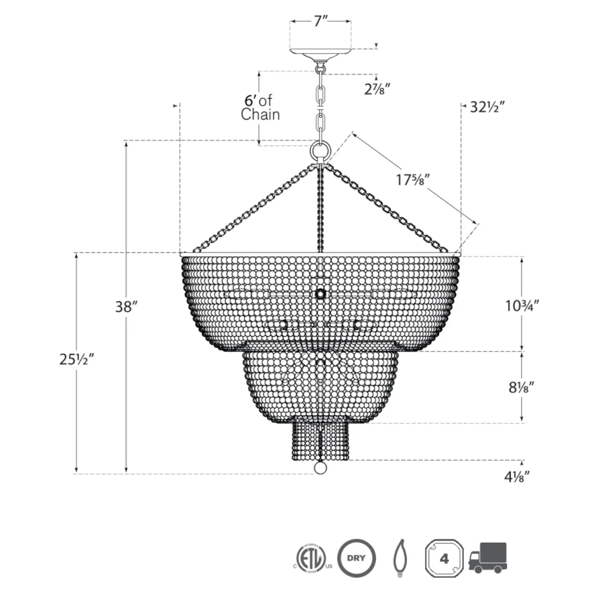 Jacqueline Two-Tier Chandelier - Image 6
