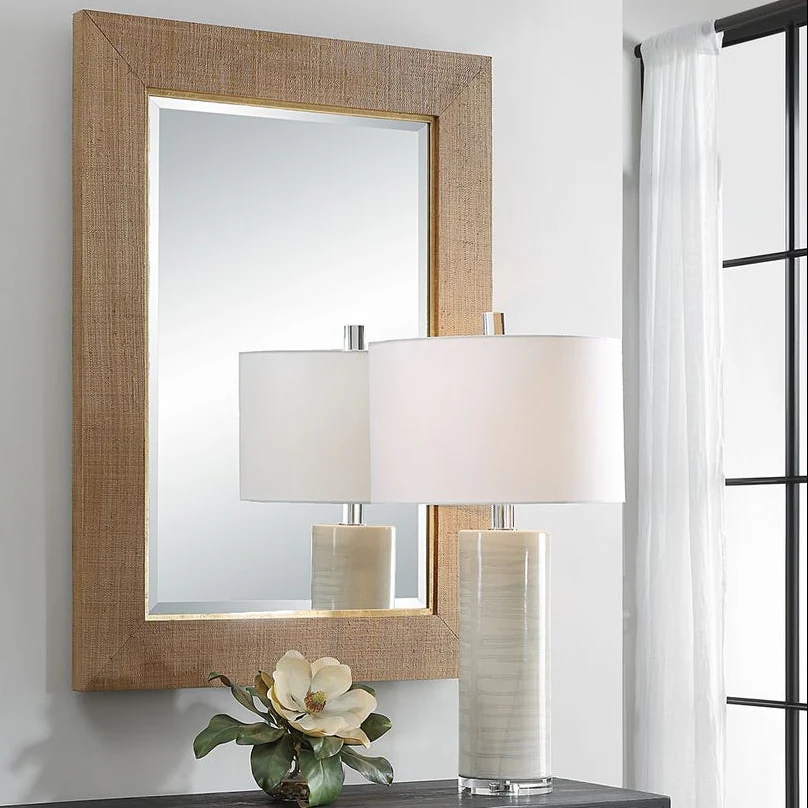 Leon Grasscloth Mirror - Image 2