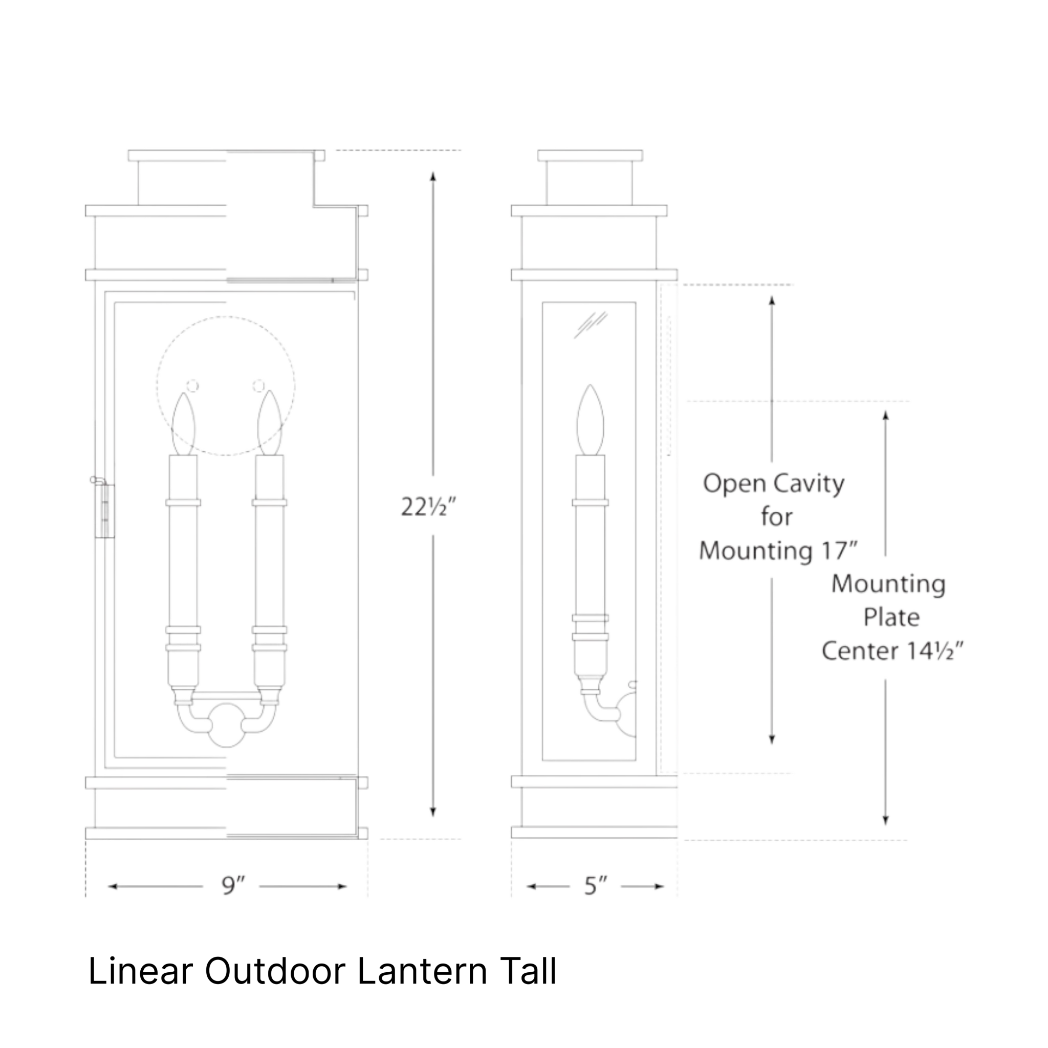 Linear Outdoor Lantern Tall - Image 3