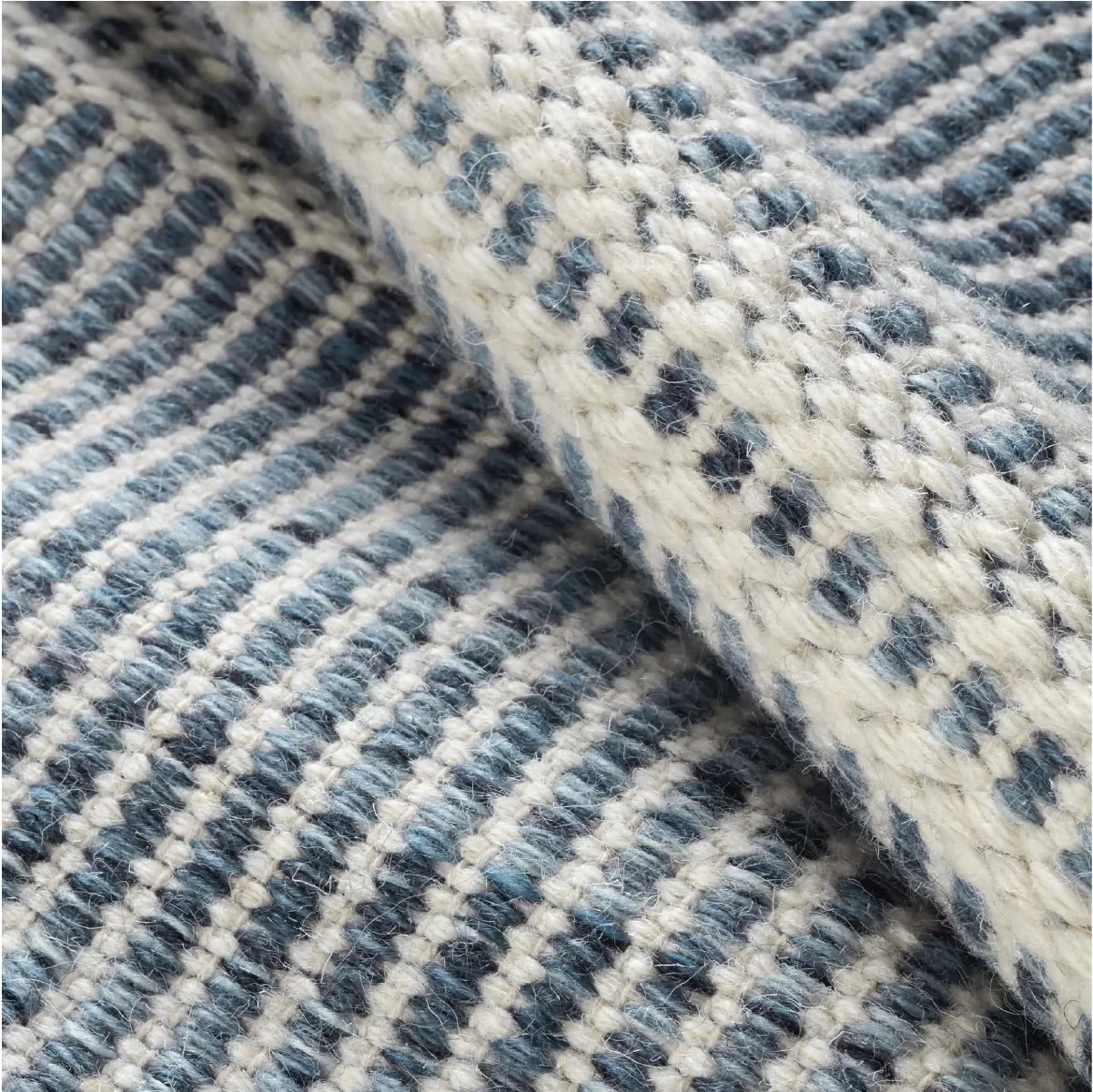 Malta Handwoven Wool Rug - Blue - Image 2