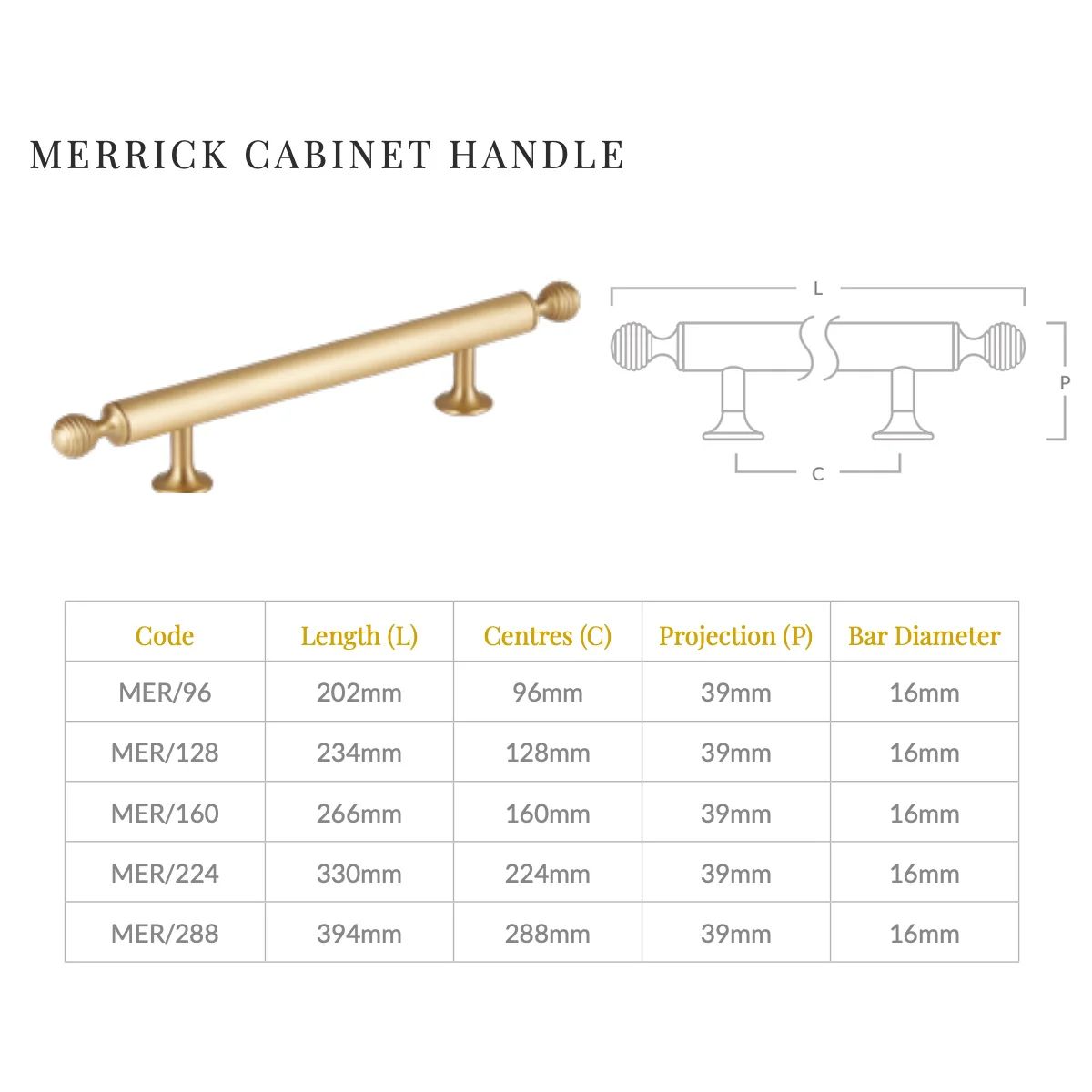 Merrick Cabinet Handle - Image 3