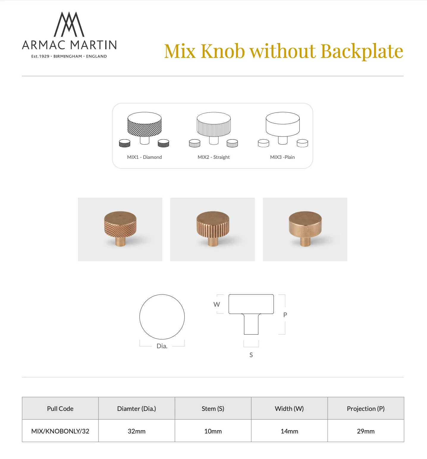 MIX Diamond Knurled Cabinet Knob - Image 5