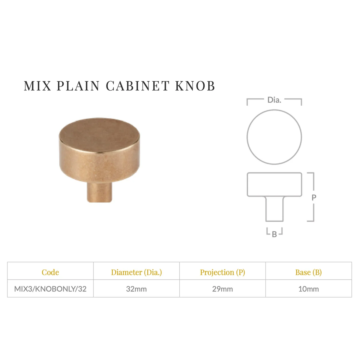 MIX Plain Cabinet Knob - Image 4