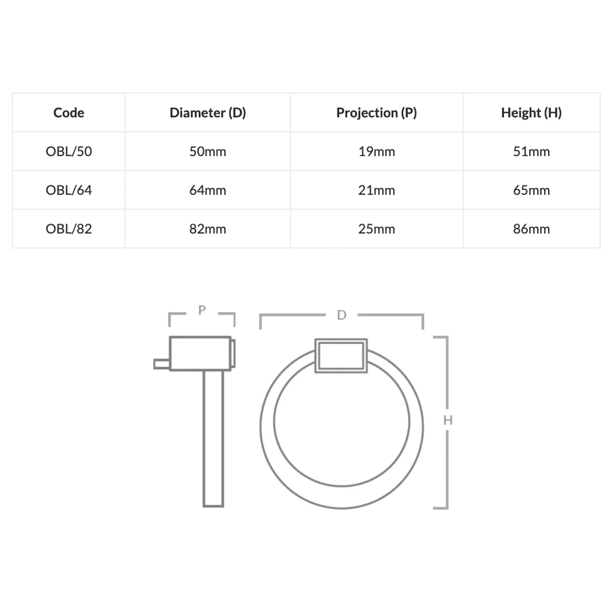 Oblique Cabinet Ring Pull - Image 4