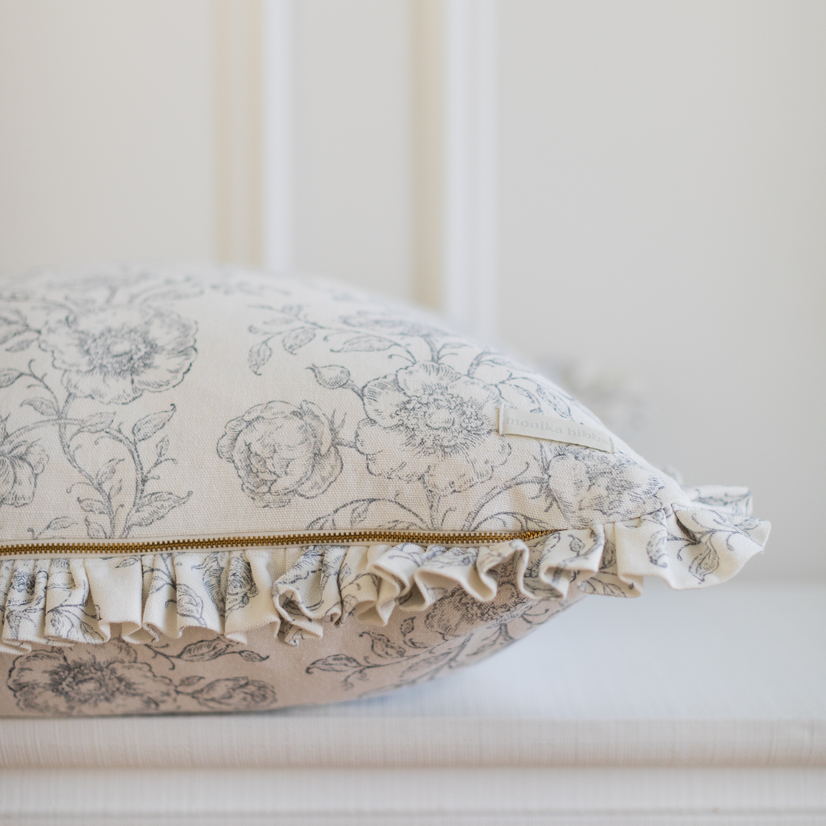 Ruffled Mabel Pillow Cover - French Blue - Image 2