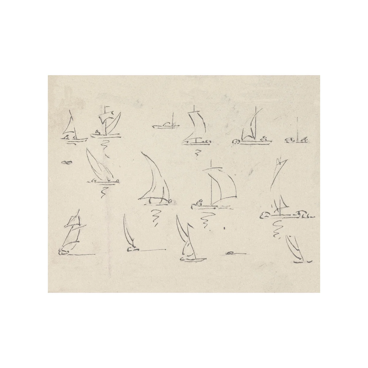 Sailboats - Unframed Art Print - Image 2