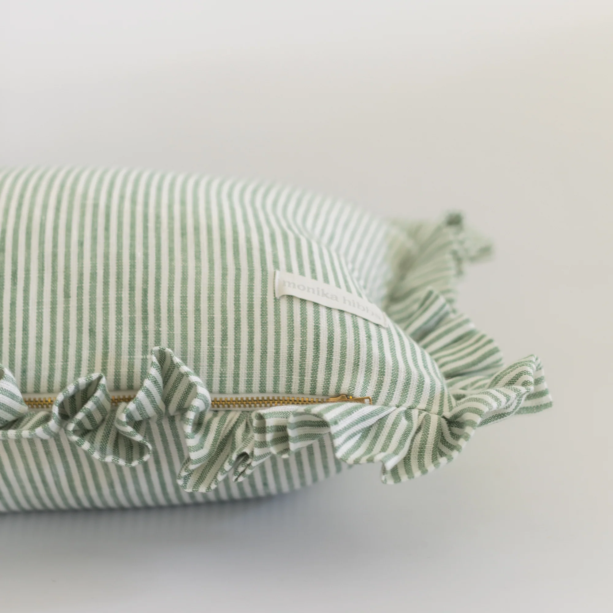 Sallie Ruffled Pillow Cover - Green - Image 2