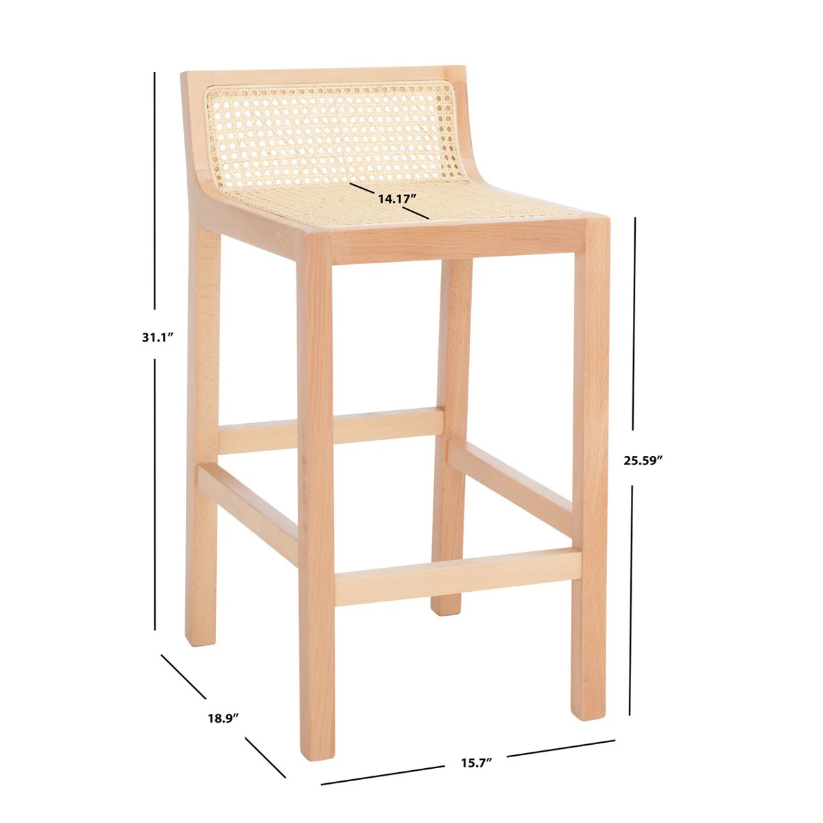 Saylor Low Back Counter Stool - Natural - Image 3