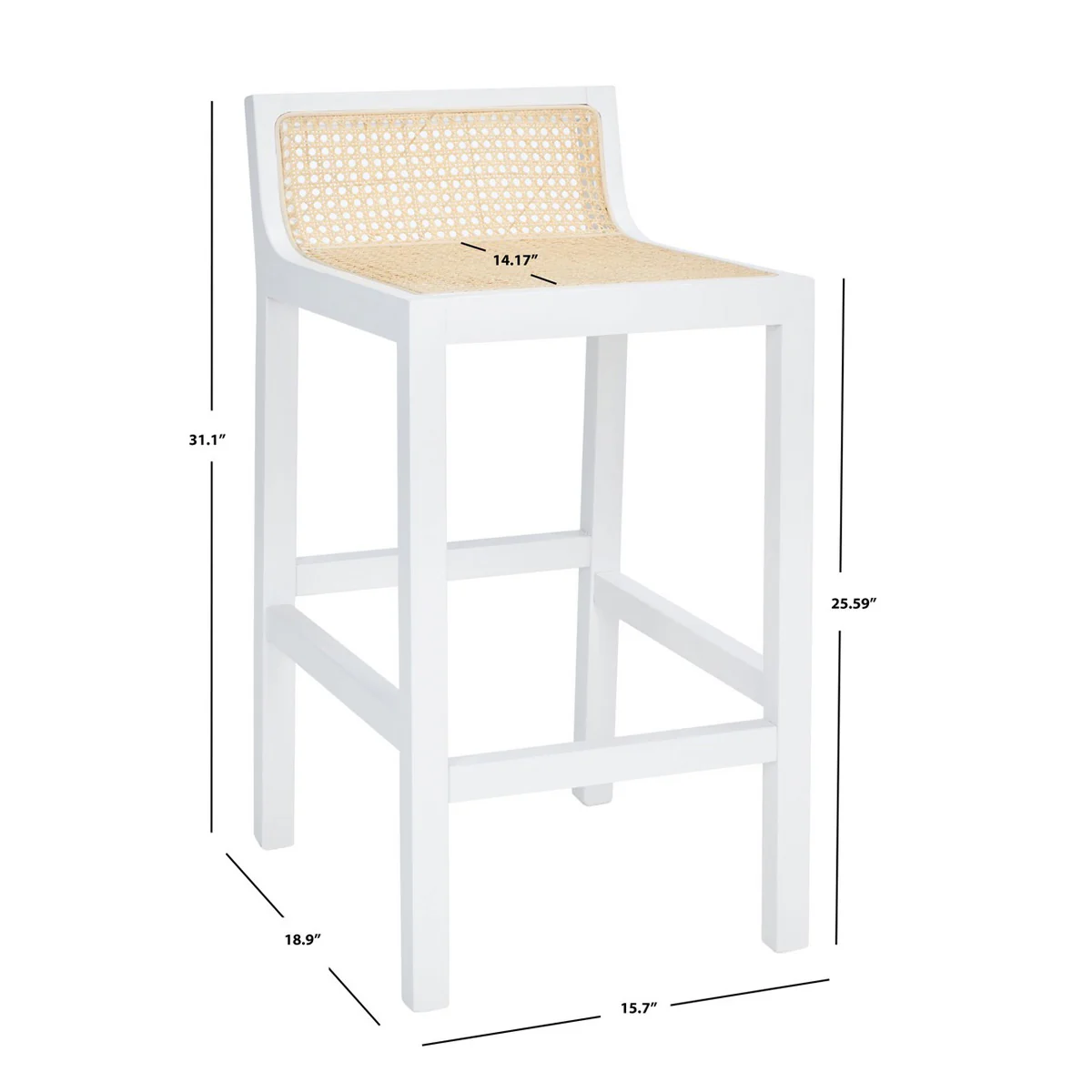 Saylor Low Back Counter Stool - White - Image 3
