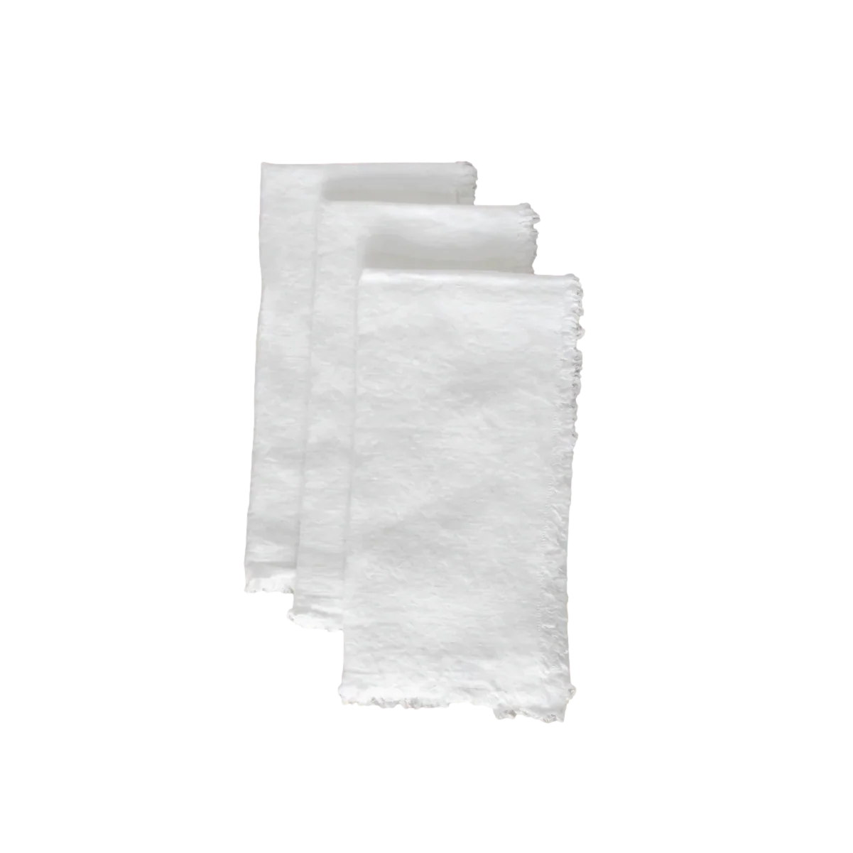 Snowfall White Linen Napkin
