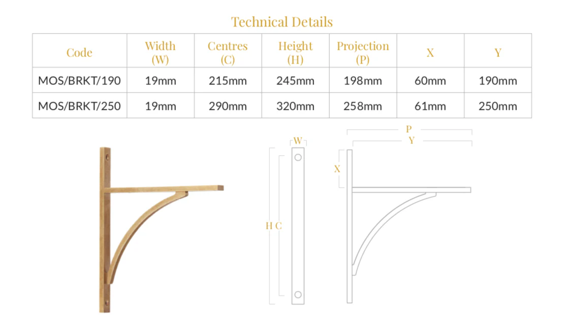 Stirchley Brass Shelf Bracket - Image 4