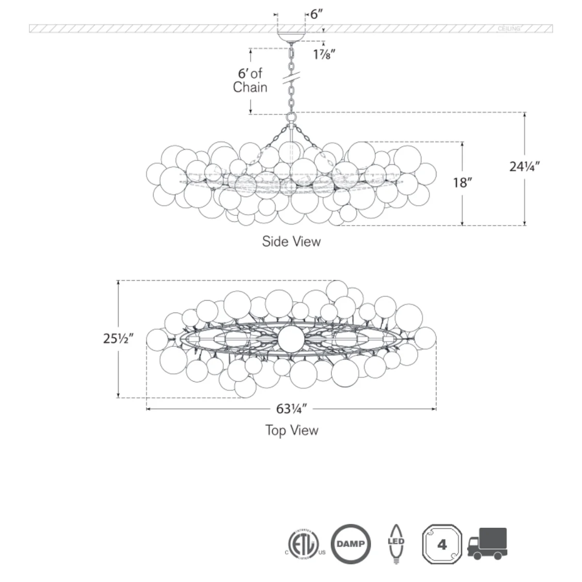 Talia Large Linear Chandelier - Image 4