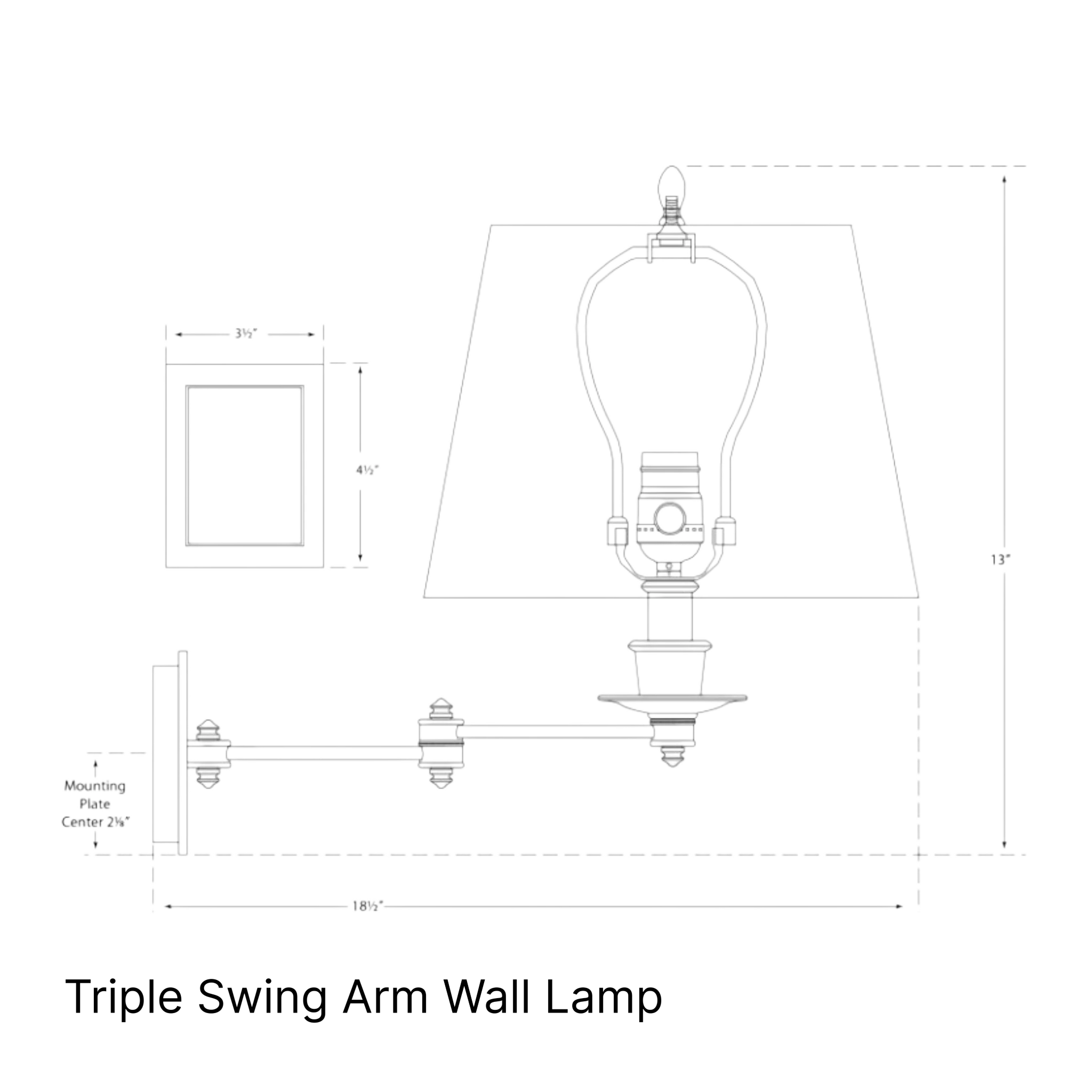 Triple Swing Arm Wall Lamp - Image 9