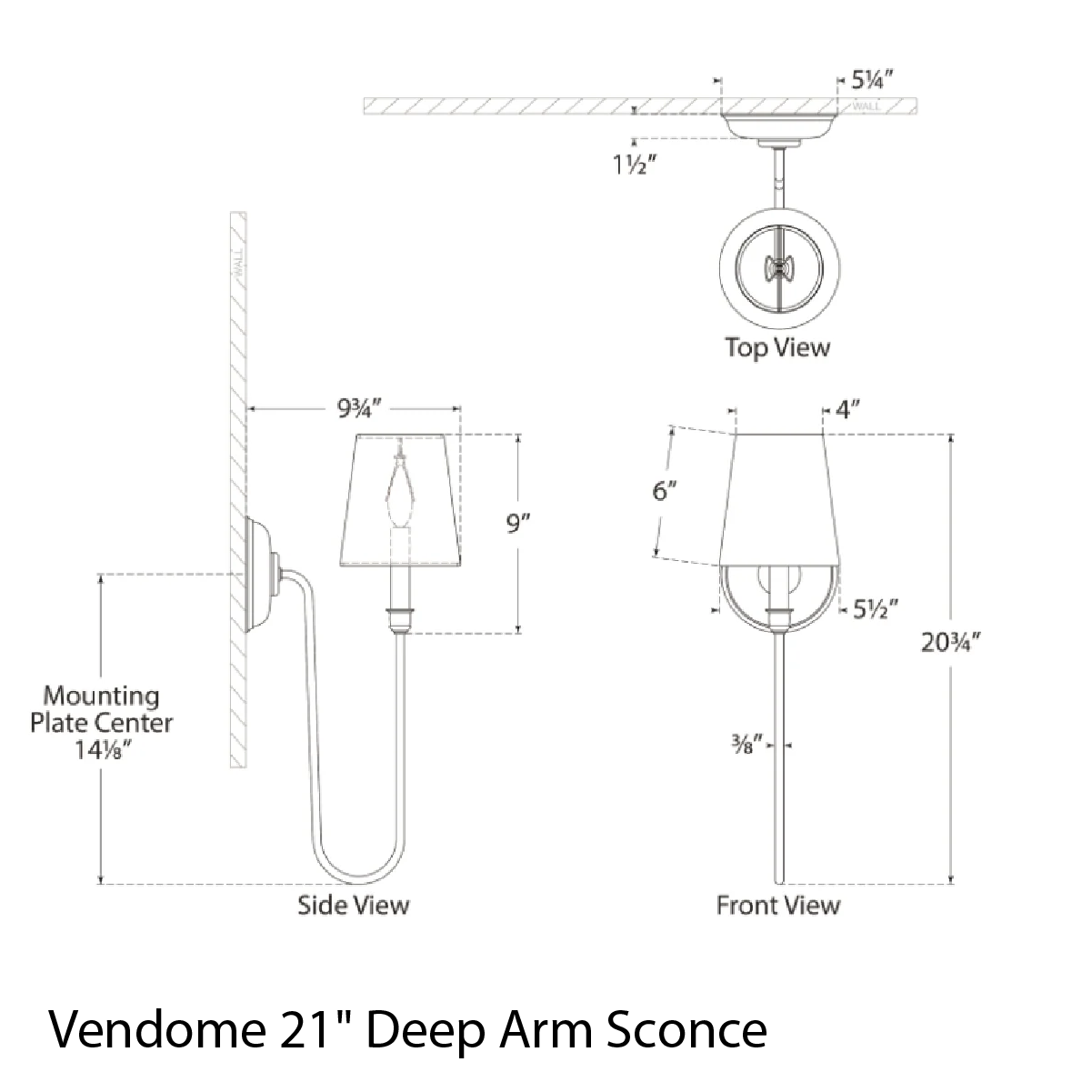 Vendome 21" Deep Arm Sconce - Image 4