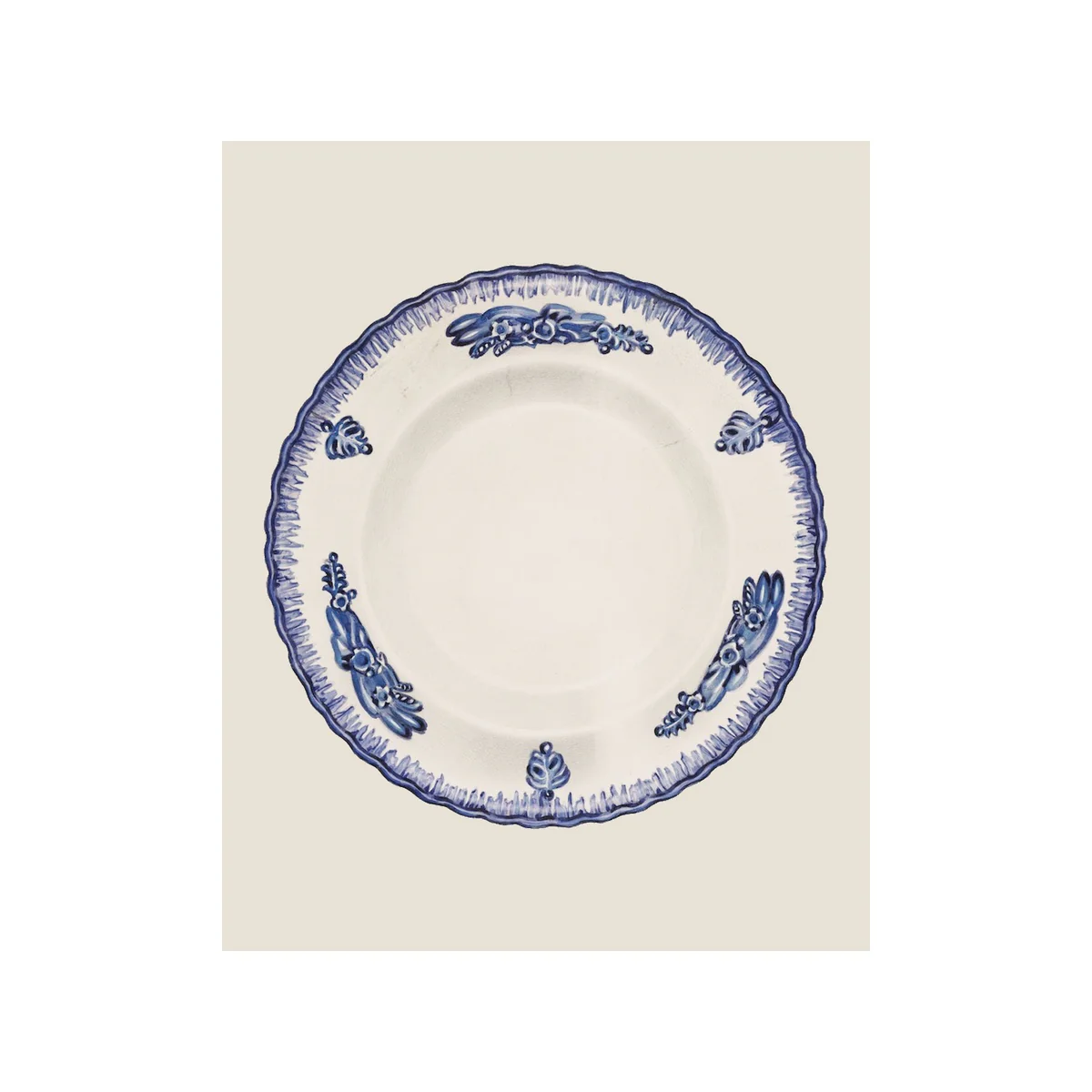 Victorian Blue Plate - Unframed Art Print - Image 2