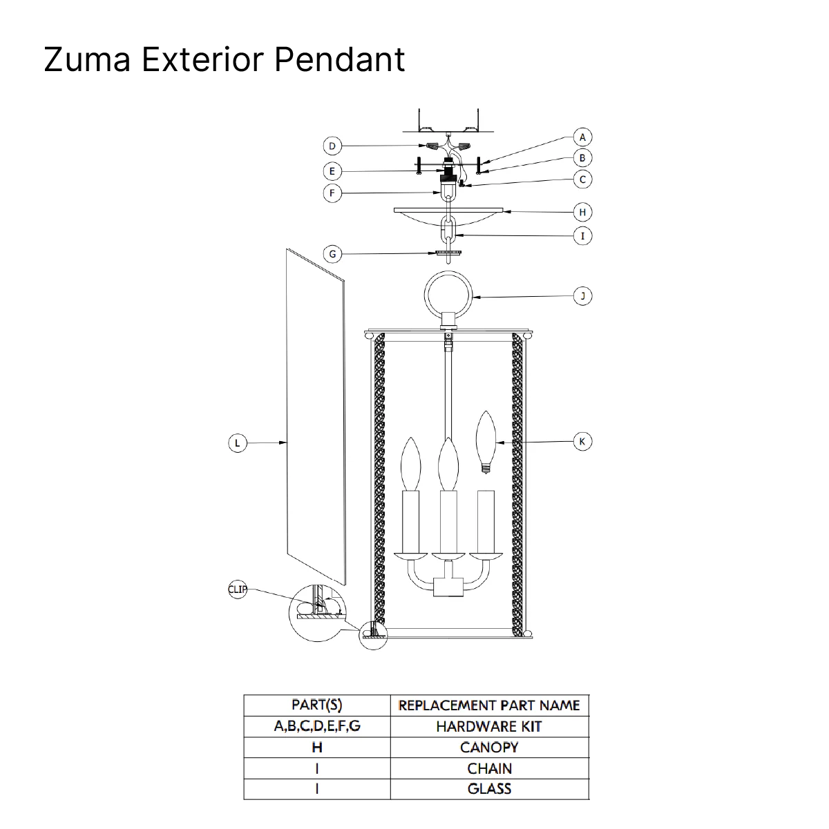 Zuma Exterior Pendant - Image 5